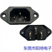 原厂生产供应带热态认证的电源AC插座锁式品字插座C14插座